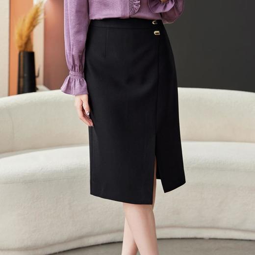 开叉半身裙女2024春装新款显瘦包臀裙一步裙中长款A字裙1762 商品图4