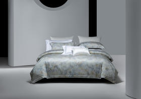 利路米家纺春季新款百支天丝棉印花四件套 醉星河--云石绿