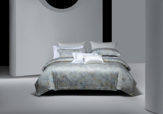 利路米家纺春季新款百支天丝棉印花四件套 醉星河--云石绿 商品图0