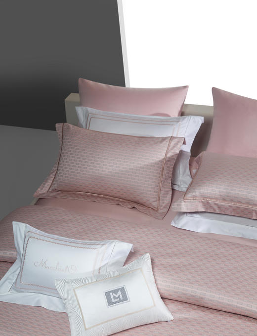 利路米家纺24年春季新款百支色织提花四件套朗序粉 商品图4