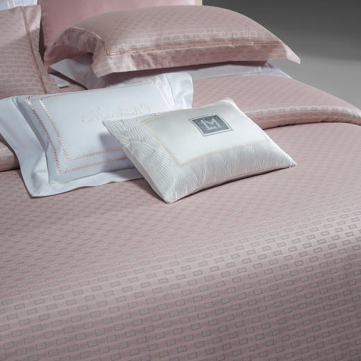 利路米家纺24年春季新款百支色织提花四件套朗序粉 商品图2