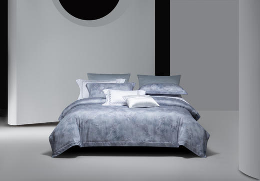 利路米家纺春季新款百支天丝棉印花四件套 醉星河--翡翠蓝 商品图1