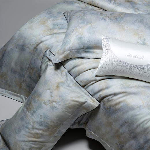 利路米家纺春季新款百支天丝棉印花四件套 醉星河--云石绿 商品图4