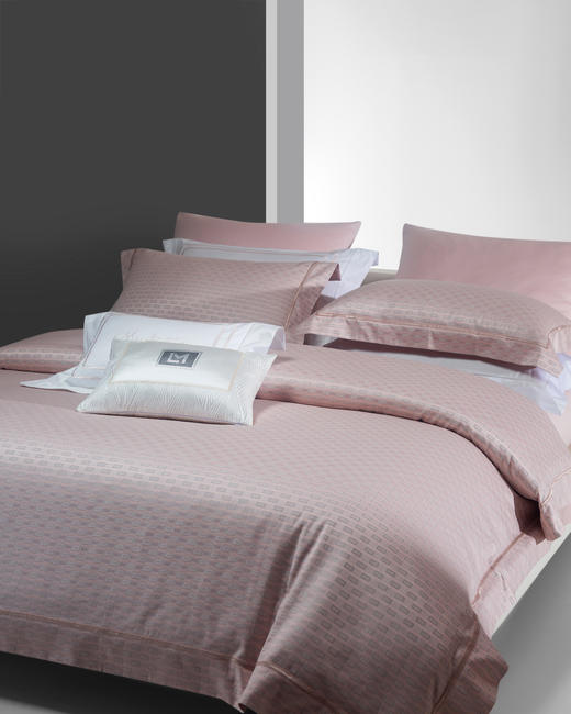 利路米家纺24年春季新款百支色织提花四件套朗序粉 商品图1