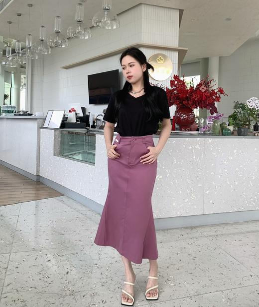 后开衩净色鱼尾半裙9521140008 商品图1