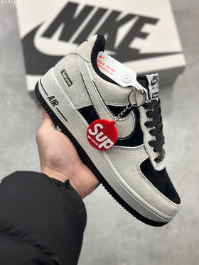 夏日特惠💰460 海外限量发售 公司级 Nike Air Force 1 07 Low “灰黑”全麂皮supreme联名秋冬 空军一号低帮休闲板鞋