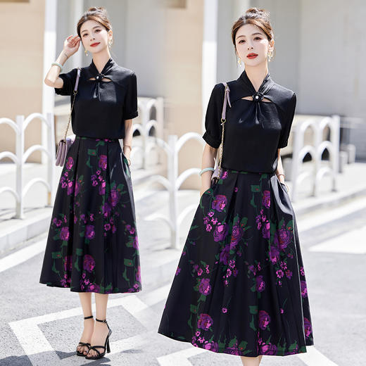 中式优雅，收腰显瘦优雅两件套HR-SNX2930-2 商品图1