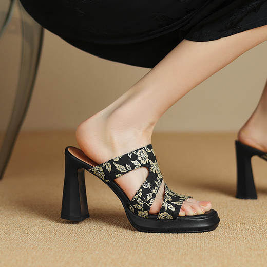 【预售5天】中式国风，防水台高跟拖鞋ZYY&A753 商品图10