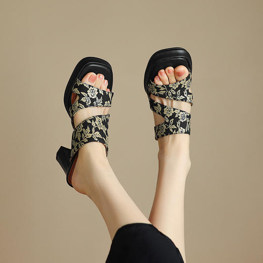 【预售5天】中式国风，防水台高跟拖鞋ZYY&A753 商品图12