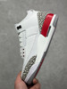 夏日特惠💰460 手绘版本 Air Jordan 3 Retro "Cardinal Red" 白红裂纹荔枝纹原装私磨 商品缩略图6