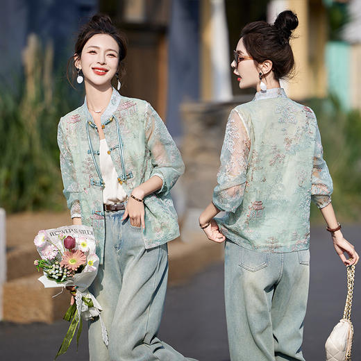 优雅时尚防晒衣，新中式清爽短外套HR-AQHUI2428 商品图8