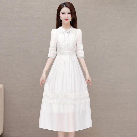 新中式国风洋气，七分袖A字连衣裙QYM-OMS-ZXA4136-L 商品图2