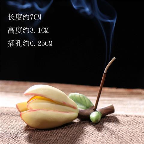 茶道线香插香炉熏香檀香家用室内禅意香座摆件手捏陶瓷花 商品图7