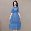 新中式国风洋气，七分袖A字连衣裙QYM-OMS-ZXA4136-L 商品缩略图1