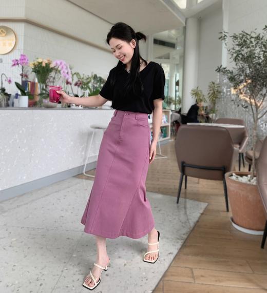 后开衩净色鱼尾半裙9521140008 商品图2