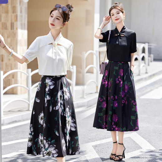 中式优雅，收腰显瘦优雅两件套HR-SNX2930-2 商品图0