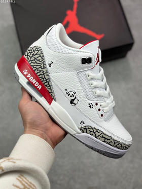 夏日特惠💰460 手绘版本 Air Jordan 3 Retro "Cardinal Red" 白红裂纹荔枝纹原装私磨