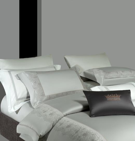 利路米家纺24年新款百支匹马棉四件套 艾琳（夏云灰） 商品图1