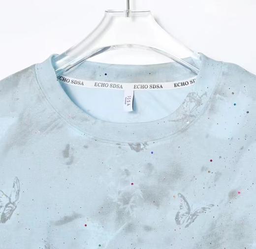 T699夏季新款缤纷蝴蝶彩色印花男女情侣短袖时尚百搭上衣潮流T恤 商品图3