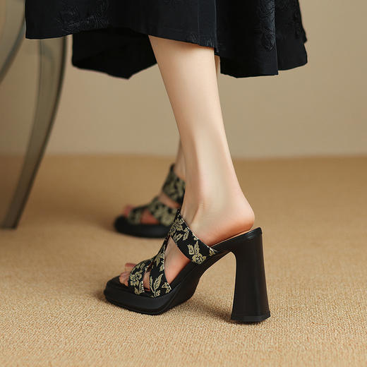 【预售5天】中式国风，防水台高跟拖鞋ZYY&A753 商品图7