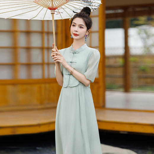 新中式设计感假两件，小清新度假风连衣裙HR-NSYZ2509 商品图4