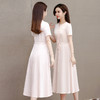 国风优雅小清新，圆领短袖A字长款连衣裙QYM-OMS-CA4331-L 商品缩略图2