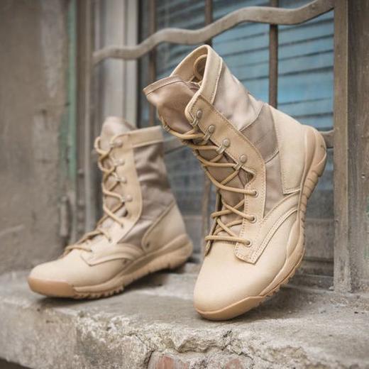 超轻户外战狼同款马丁靴男夏款透气军训高帮鞋男款中帮工装特种兵 商品图4