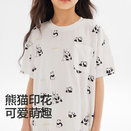 森马儿童家居服2024新款可爱萌趣抑菌睡裙夏季童装女童亲肤睡衣 商品图3