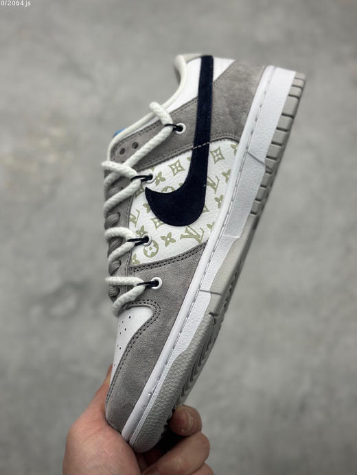 夏日特惠💰520 海外爆款限量发售 公司级 Nike SB Dunk Low “LV联名—米灰黑印花” 周年高端定制 低帮休闲板鞋 商品图6