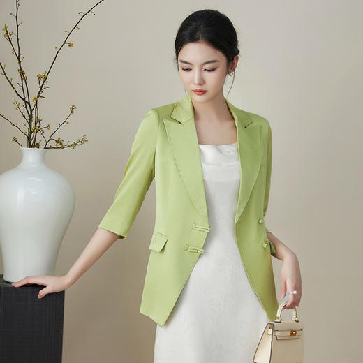 重工精致改良新中式，醋酸缎轻奢西装外套WLZD-2411105 商品图0