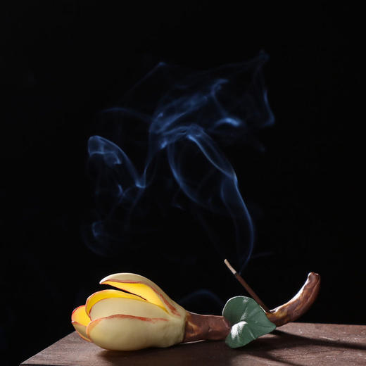 茶道线香插香炉熏香檀香家用室内禅意香座摆件手捏陶瓷花 商品图3