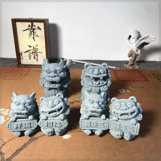 手工石狮麒麟文房笔搁笔架镇纸创意文房摆件 商品图1