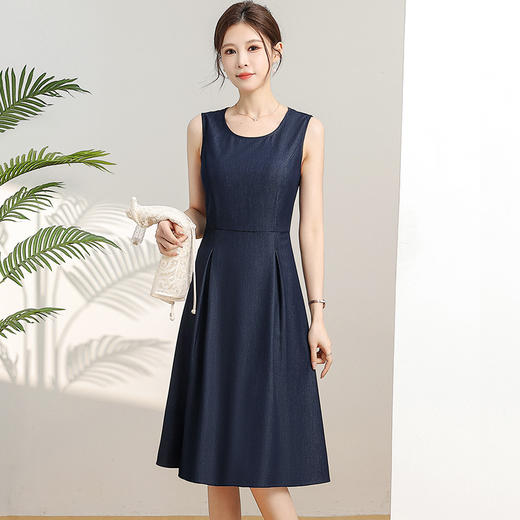 优雅新中式，无袖打底中长裙+网纱蕾丝外披两件套QYM-XY-24DB35-Y 商品图1