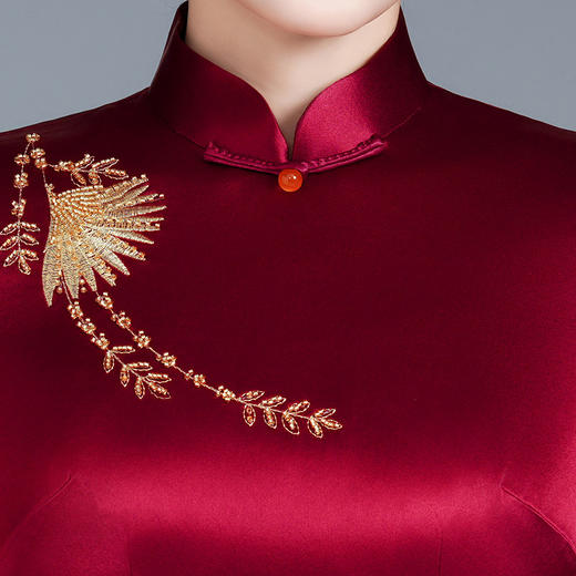 高贵婚宴装新款高端旗袍醋酸结婚妈妈礼服LHSB1141 商品图1