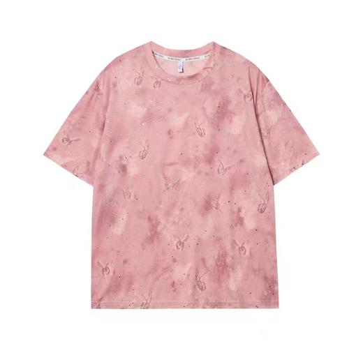 T699夏季新款缤纷蝴蝶彩色印花男女情侣短袖时尚百搭上衣潮流T恤 商品图0