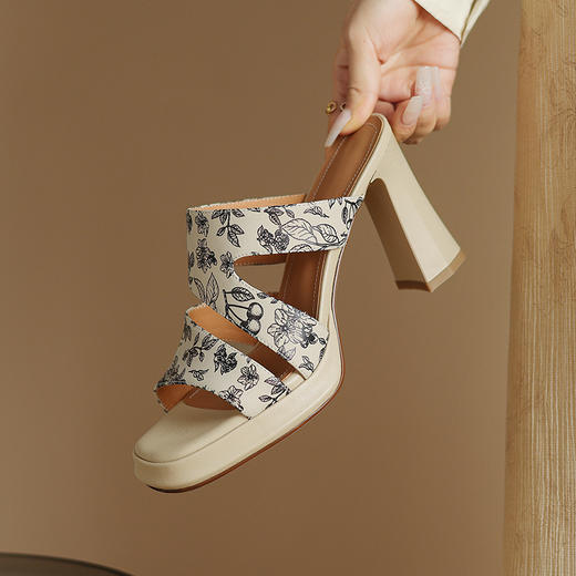 【预售5天】中式国风，防水台高跟拖鞋ZYY&A753 商品图6