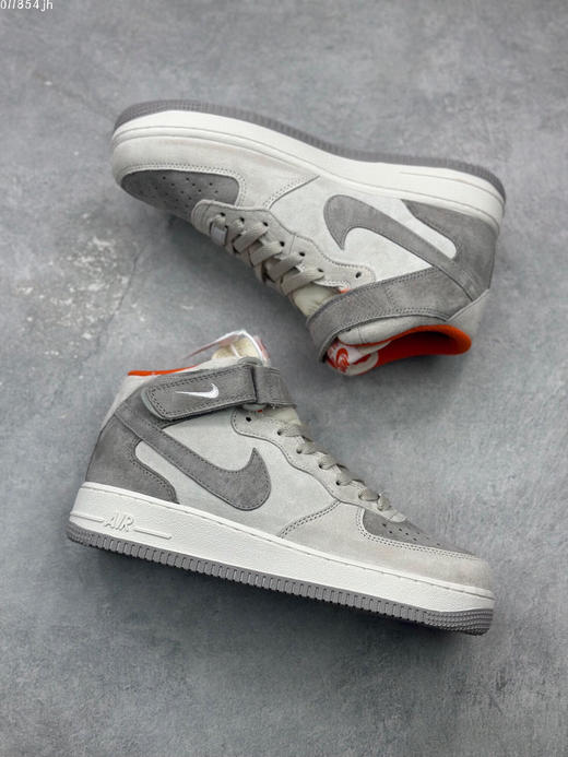 夏日特惠💰470 官方同步发售 公司级 Nike Air Force 1 'Mid 07 灰橙麂皮 空军一号中帮休闲板鞋 商品图4