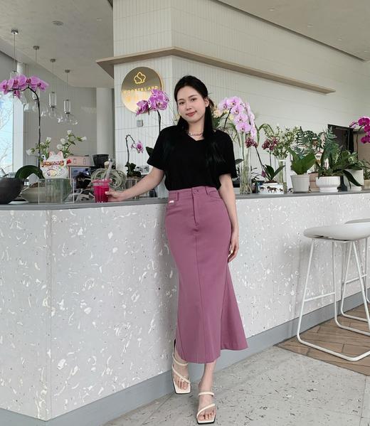 后开衩净色鱼尾半裙9521140008 商品图5