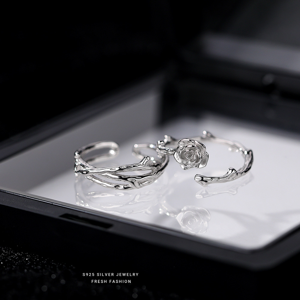 【荆棘玫瑰】S925银情侣戒指【YXS-K1066】