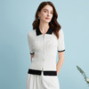 EITIE爱特爱夏季新款时尚气质通勤撞色翻领针织上衣B2401304 商品缩略图9