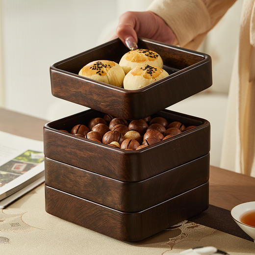 初心| 黑檀木干果盒整木 商品图2