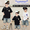 【39.9/2件】新款儿童夏季韩版短袖宽松落肩圆领字母印花百搭宽纯棉袖上衣聚 商品缩略图1