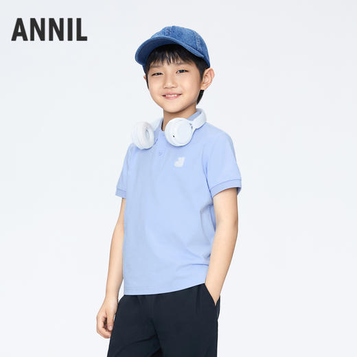 男童记忆棉POLO衫翻领短袖夏季新款安奈儿童装实体店同款AB421737 商品图1