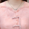 QYM-6628106中式连衣裙复古盘扣长袖粉色中长裙时尚女装高腰A字裙 商品缩略图3