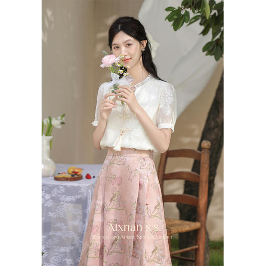 【65折秒杀】鹿向南新品 「知意」新中式衬衫半裙套装L35609 商品图3