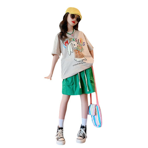 【俏皮卡通，萌趣多多！】女童短袖T恤棉质卡通夏季新款，儿童洋气女孩时尚中大童半袖t上衣-lm!-ry 商品图5