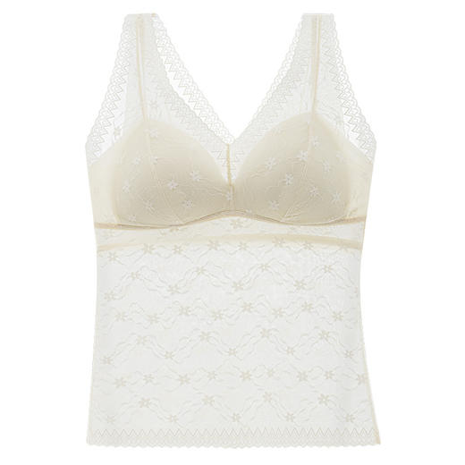 【平滑美背，修身显瘦】法式宽肩网纱，V领性感蕾丝，突显性感曲线，舒适透气，穿着轻盈，清新凉爽，无钢圈轻塑修身美体，一体式胸垫舒适透气！ 商品图7