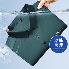 【冰丝高弹】【新款DWN】大依优型大码短袖Polo衫翻领加肥加大男装大号大码上衣男士休闲半袖夏季