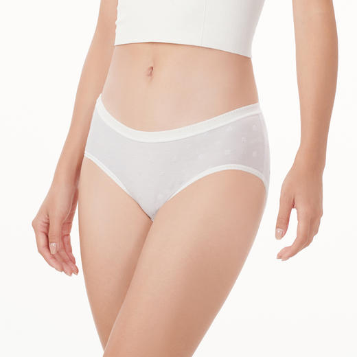 都市丽人基础系列舒肤棉内裤女提花纯棉女士内裤低腰平角内裤LK45A6 商品图2