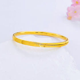 【限时克减150元】足金 3D硬金固口空心CNC猫眼手镯（面宽约3.9-4.3mm，厚约2.6mm）(N3DSZ00083)（预售产品下单后不退款不退货不换货不补差价）